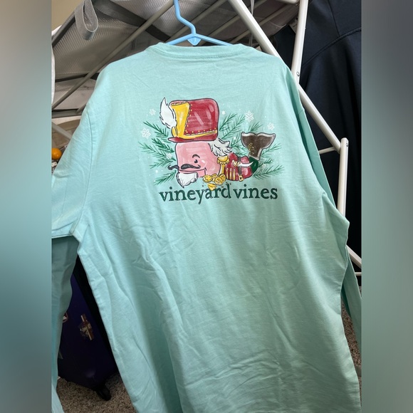 Vineyard Vines Other - NWT Vineyard Vines aqua boys long sleeve pocket t shirt size XL 18 Nutcracker